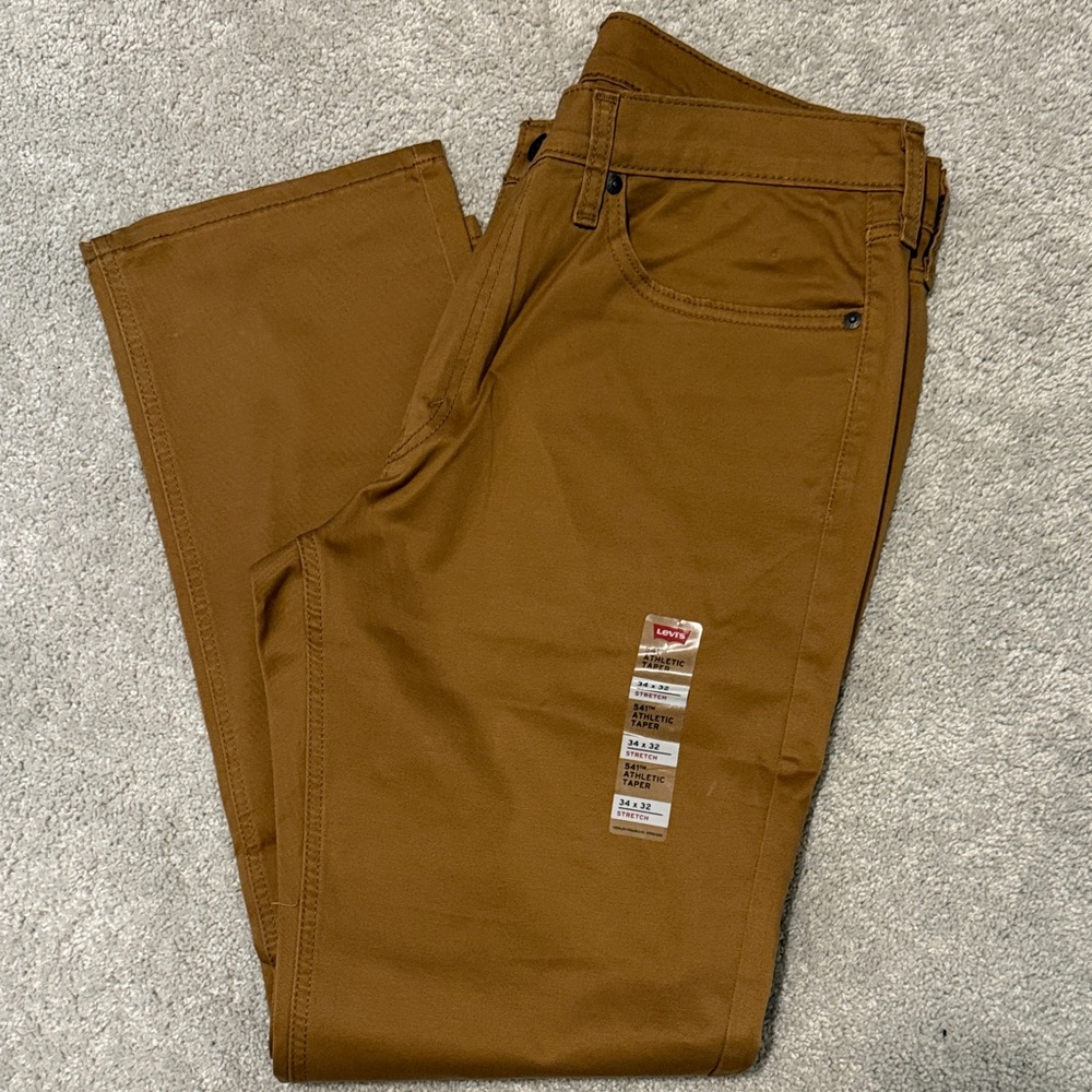 Levi's Men's Athletic Taper Straight Jeans - Brown - Picture 2 of 4